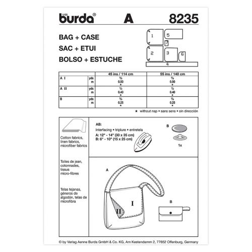 BURDA - 8235 ACCESSOIRES - SACS