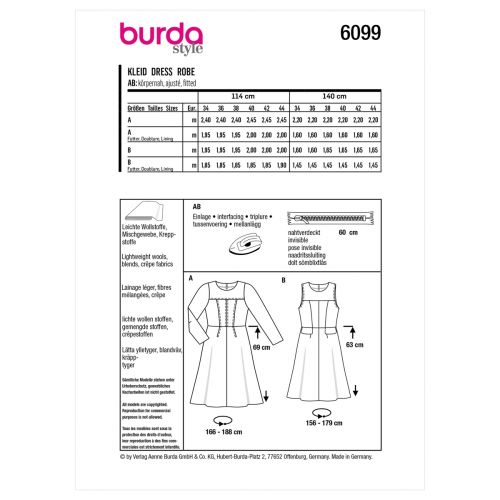 BURDA - 6099 ROBES POUR FEMMES