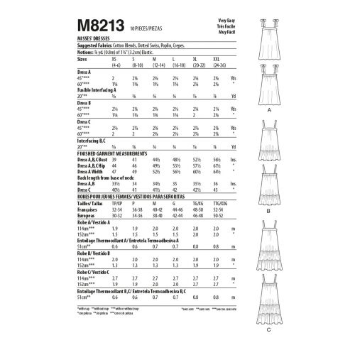 MCCALLS - M8213 ROBES POUR FEMMES